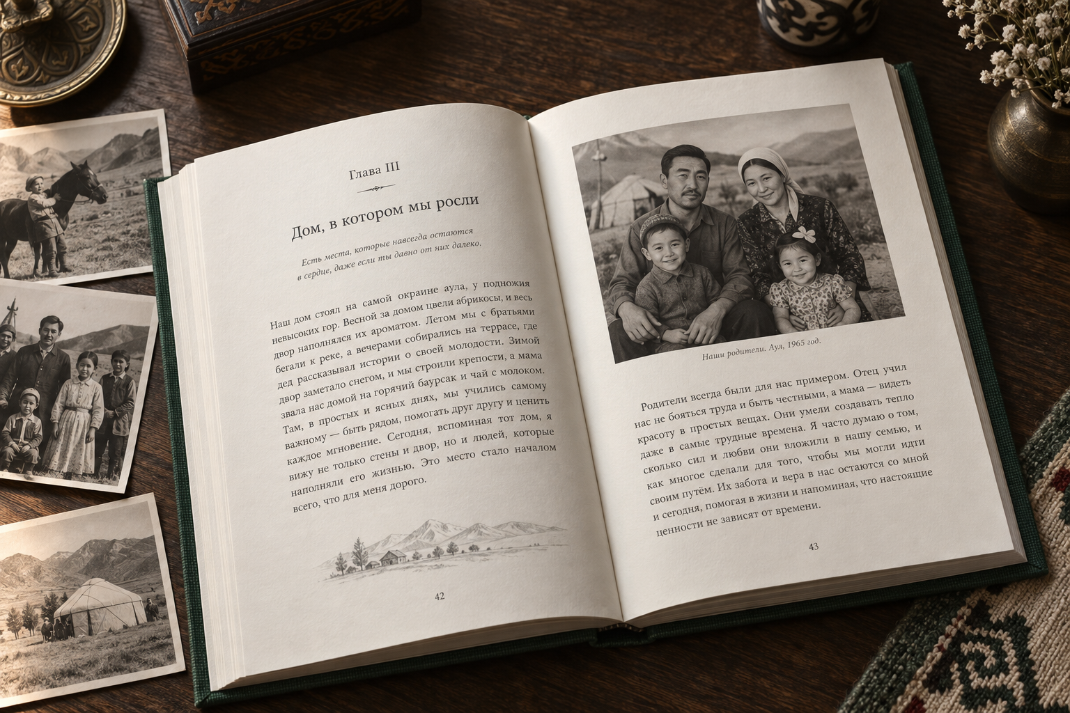 Пример оформления семейной книги с архивными фотографиями